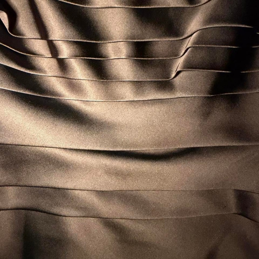 Calvin Klein Tiered Satin Mini Dress Brown 8 Cocktail Party Minimalist - Picture 9 of 9